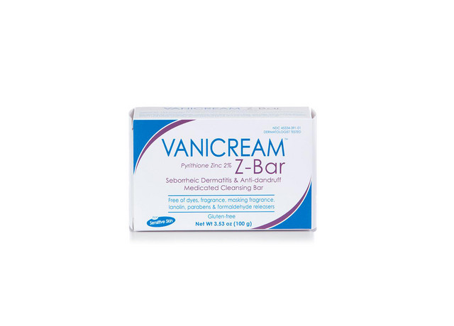 Vanicream Z-Bar Seborrheic Dermatitis and Anti-dandruff Medicated Cleansing Bar - Front Label
