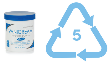 Vanicream™ Moisturizing Cream (Jar) next to recycling symbol 5